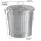 Gardenised Round Galvanized Steel, Trash Can with Lid - Durable Metal Bucket for Backyard, Lawn, Garden and Yard Use - Weather-Resistant Garbage Can for Indoor and Outdoor
